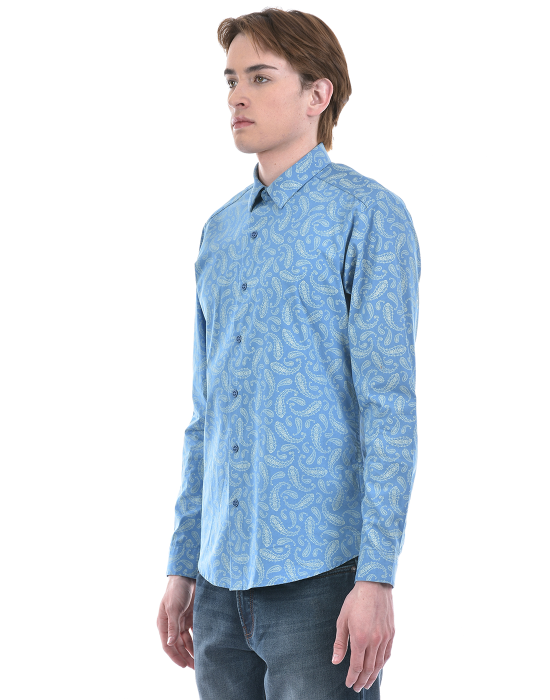 Numero Uno Men Paisley Blue Shirt